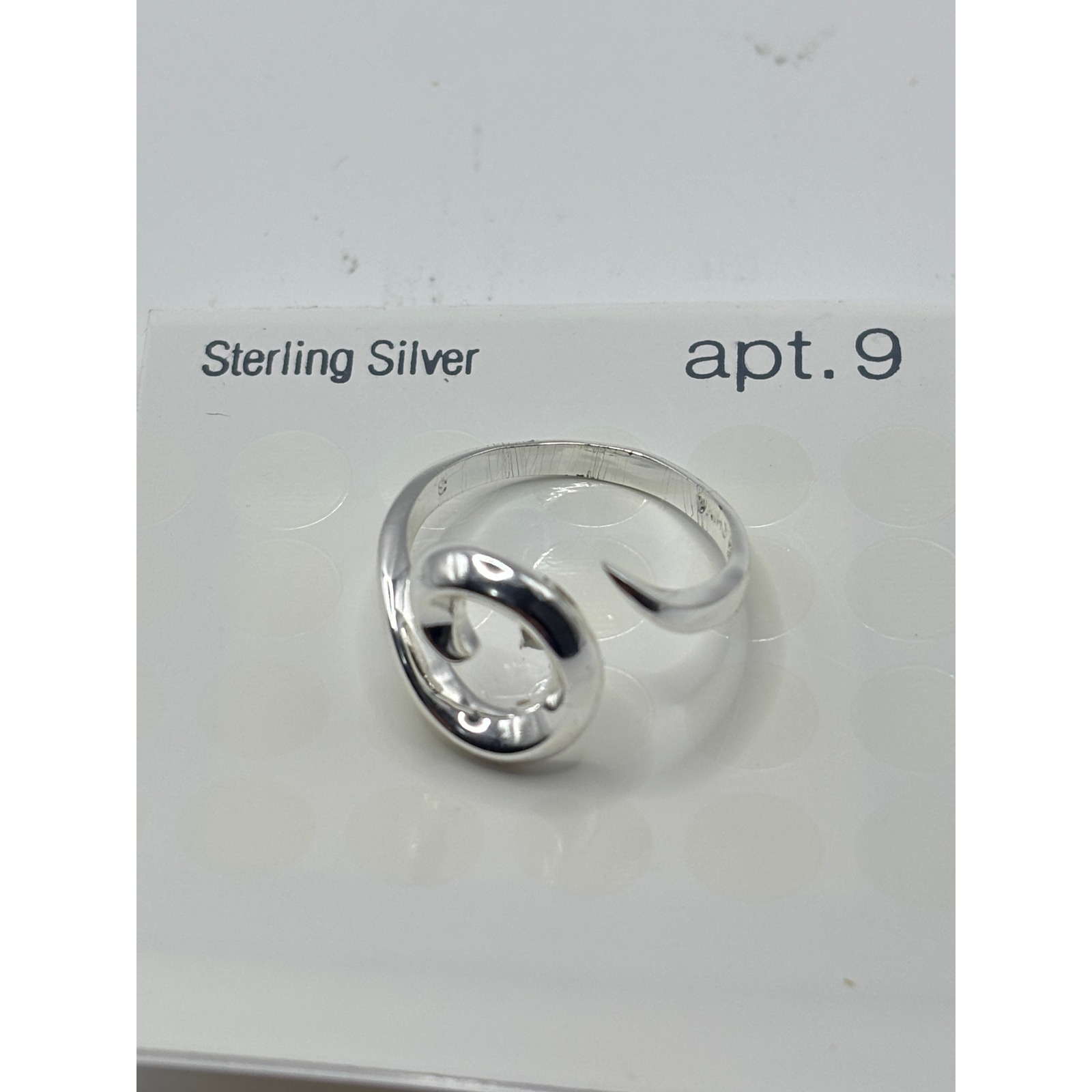 Apt. 9 Sterling Silver Swirl Bypass Ring Size 8 Polished 925 Silver New